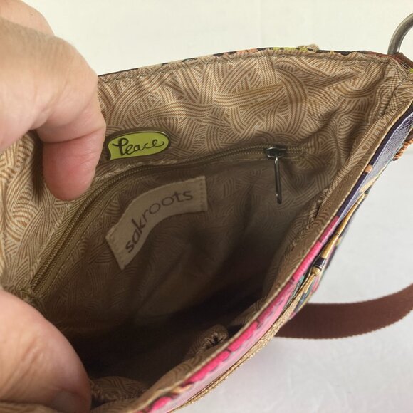 Sakroots Womens Floral Crossbody Peace Bag Adjustable Strap Multiple Pockets - Picture 5 of 7